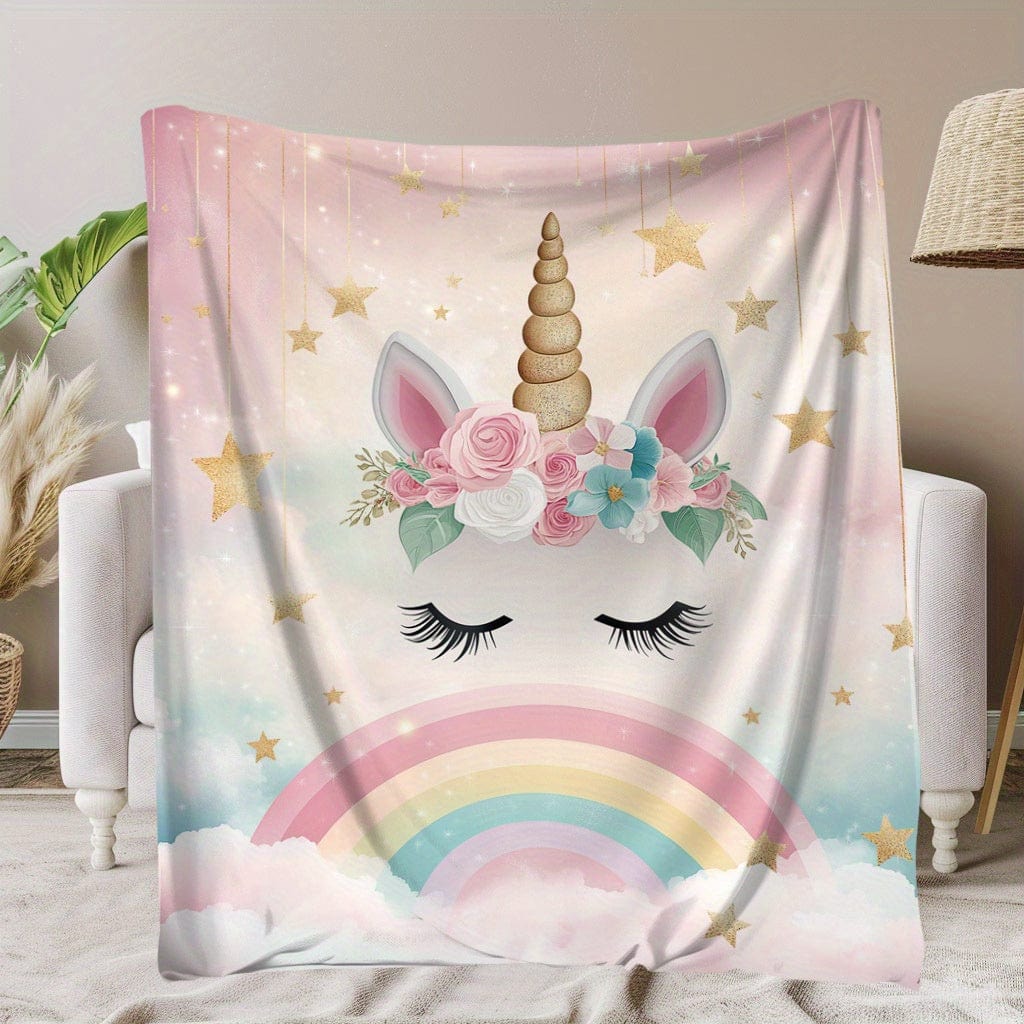 Plaid doux licorne