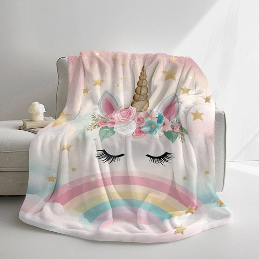 Plaid doux licorne