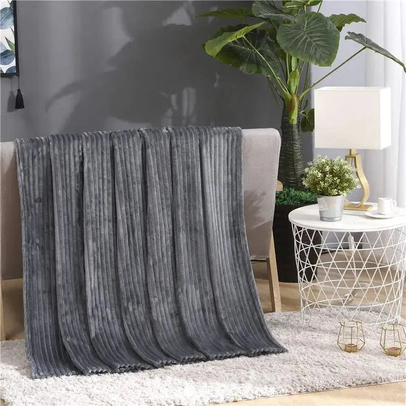 Plaid hiver gris 200x230cm(78x90inch